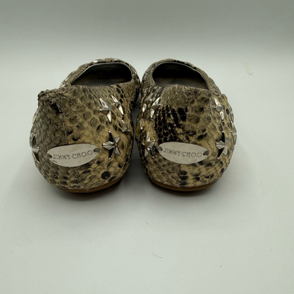 Jimmy Choo Beige Python Embossed Leather Windsor … - image 8